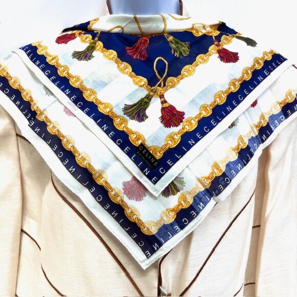 #62) New with sticker - Great Gift Celine Paris luxury  high quality  Mini Scarf - Picture 2 of 8